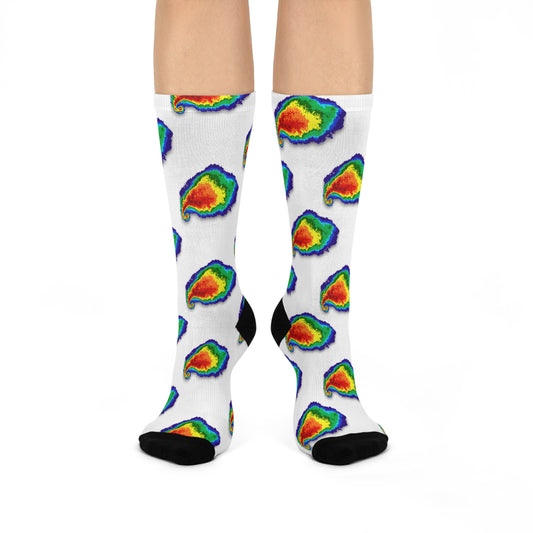 Crew Socks - Supercell Lucky Socks with April 27 2011 Tuscaloosa EF5 Tornado Design